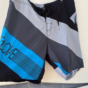 Love Black and Blue Board Shorts